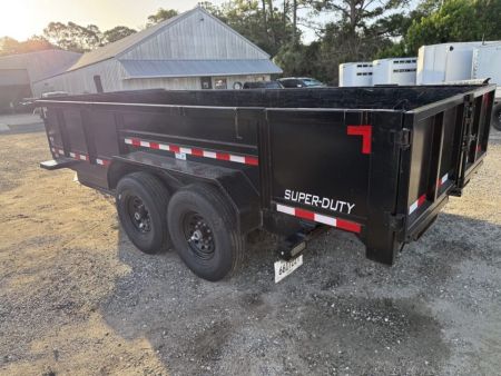 Used 2024 7x16 Dump Trailer | 14,000 GVWR | 2' Sides | Tandem Axle Dump Trailer