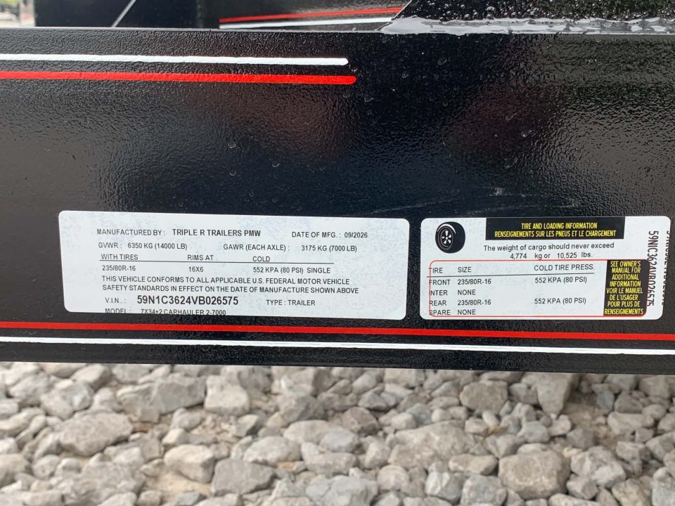 New 2027 Triple R 84X34+2 - 2 CAR HAULER 14K