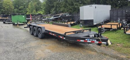 New 7 x 22 (19+3) BWISE Implement Equipment Trailer 21k***Tri-Axle, Full Width Ramps