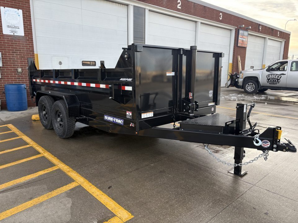 New 2027 Sure-Trac 82 IN x 14 HD Low Profile Dump Trailer 14K Telescopic Dump Trailer