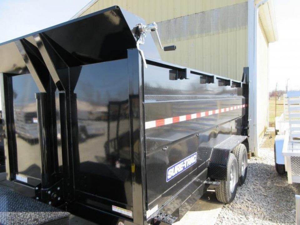 New 2027 Sure-Trac 82 IN x 14 HD Low Profile Dump Trailer w/ 4 Ft. Sides 14K Telescopic Dump Trailer