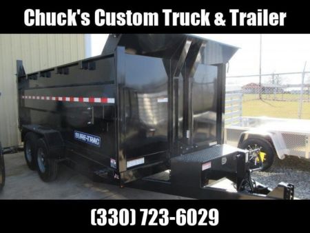 New 2027 Sure-Trac 82 IN x 14 HD Low Profile Dump Trailer w/ 4 Ft. Sides 14K Telescopic Dump Trailer