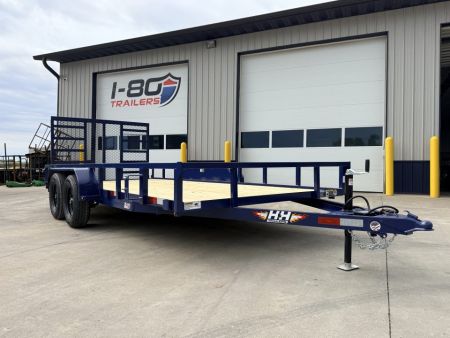New 2027 H&H Blue Steel 82 x16' 7k Rail Side Utility Trailer