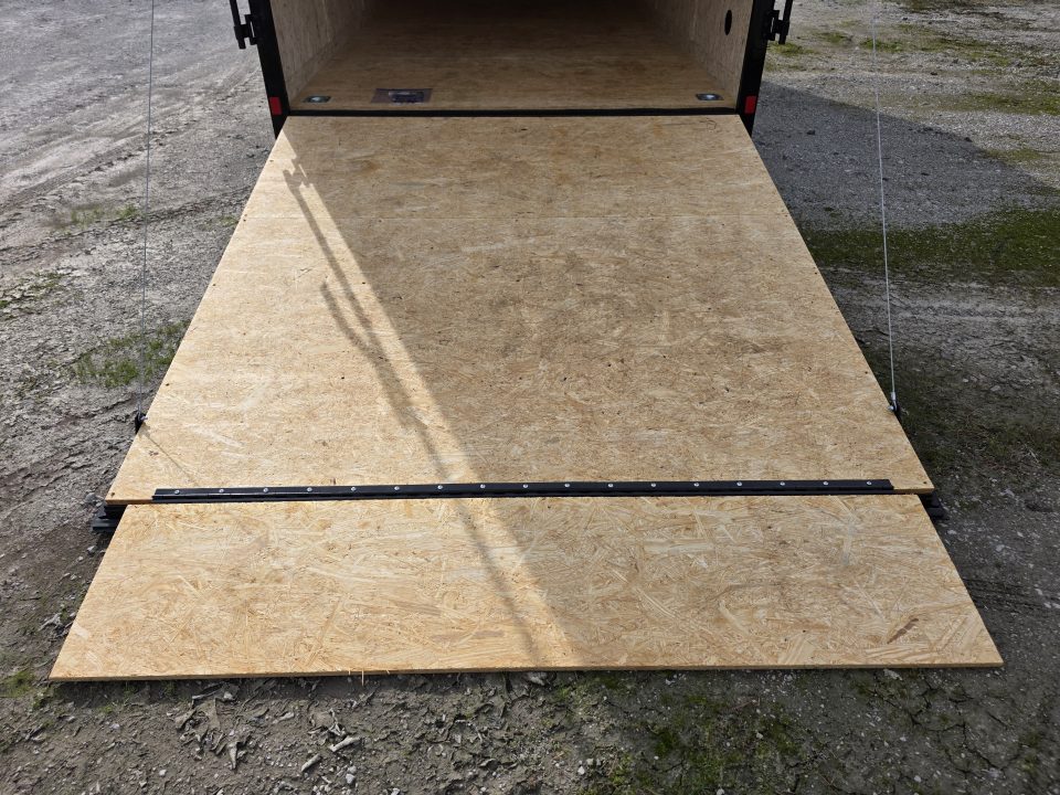 New 2027 Look Trailers 7X16 7' INSIDE RAMP DOOR 80" REAR OPENING 7 X 16 BLACKOUT SCREWLESS Cargo / Enclosed Trailer