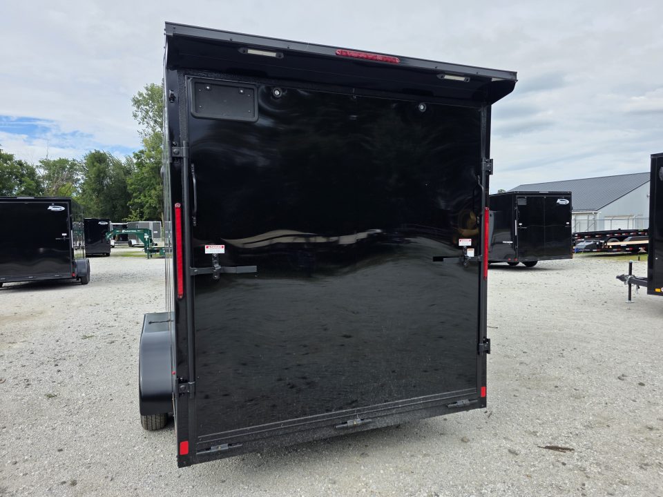 New 2027 Look Trailers 7X16 7' INSIDE RAMP DOOR 80" REAR OPENING 7 X 16 BLACKOUT SCREWLESS Cargo / Enclosed Trailer