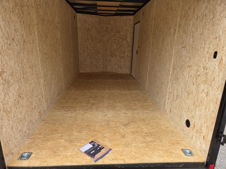 New 2027 Look Trailers 7X16 7' INSIDE RAMP DOOR 80" REAR OPENING 7 X 16 BLACKOUT SCREWLESS Cargo / Enclosed Trailer