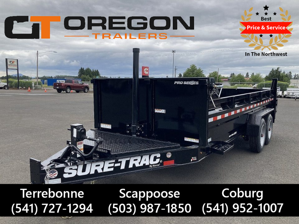 New 2027 Sure-Trac Pro Series 7x16 Telescopic Dump Trailer 17.6K GVWR