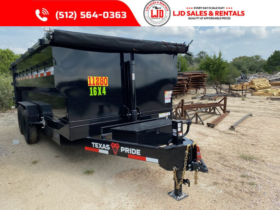 New 2027 Texas Pride - 16'x4' - Tarp - 16K GVWR - 3/16  Floor - Ramps - Dump Trailer