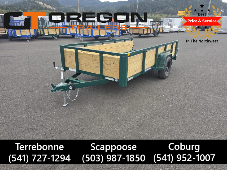 New 2027 Sure-Trac 6x12 Tube Top 3 Board Utility 3K GVWR *FOREST GREEN