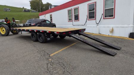 New 2027 CAM Superline 20' General Duty Flat Deck Deckover w/ 8' Underbody Ramps
