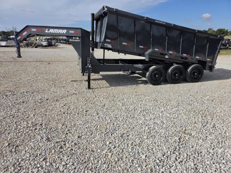 New 2027 Lamar 83X16 TRIPLE 21K TELESCOPIC GOOSENECK DUMP W/48  SIDES & 17.5 /16PLY