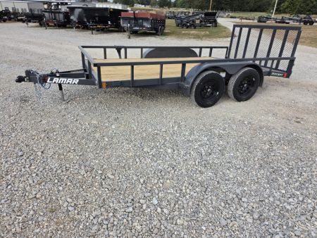 New 2027 Lamar 83X14 TANDEM 7K TUBETOP UTILITY W/2' STEEL DOVE & 3' SPRING GATE