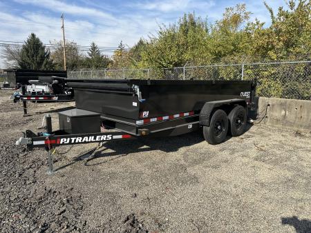 New 2027 PJ Trailers 7 X 14 FT DUMP TRAILER 14K GVWR SPREAD GATE TARP KIT
