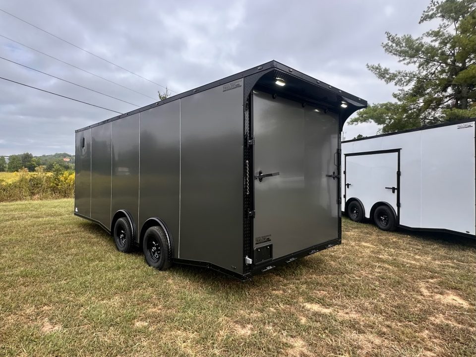 New 2027 8.5x20 Car Hauler 5200 lb torsions Charcoal poly-Blackout- Enclosed Car Hauler