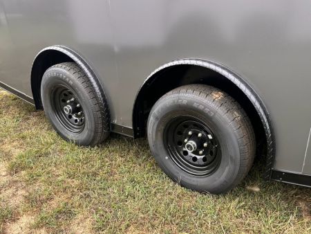New 2027 8.5x20 Car Hauler 5200 lb torsions Charcoal poly-Blackout- Enclosed Car Hauler