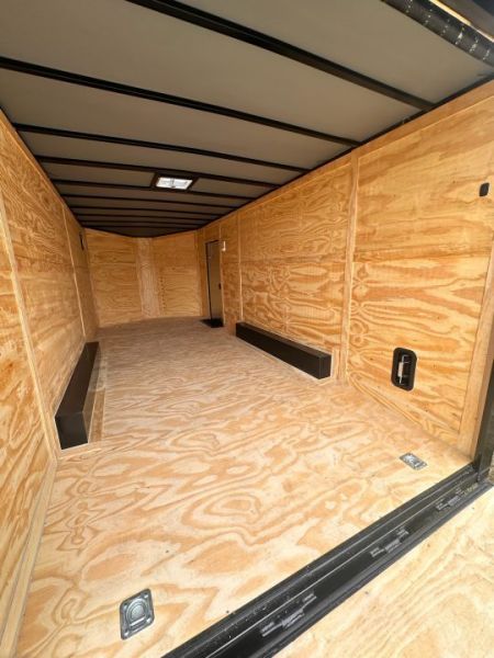 New 2027 8.5x20 Car Hauler 5200 lb torsions Charcoal poly-Blackout- Enclosed Car Hauler