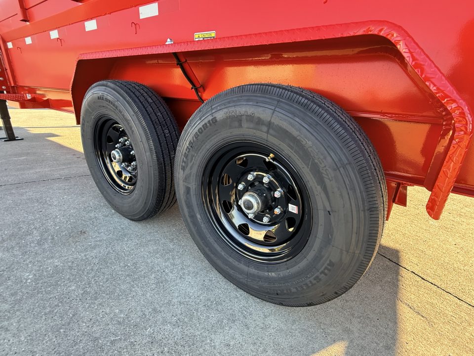 New 2027 H&H Red 83"x16' 15.4k Telescopic I-Beam Gooseneck Dump Trailer