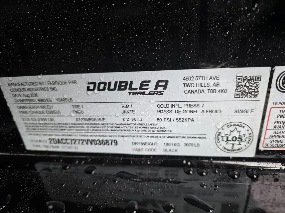 New SPLIT-TILT 2027 DOUBLE A CT147-22 82"X22' 15400 GVWR EQUIPMENT TRAILER