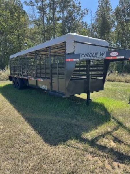 New 2026 24FT Gooseneck Stock Trailer