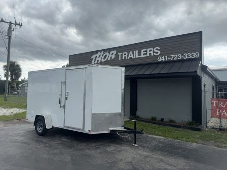 New 2027 Covered Wagon Trailers 6X12 SA WHITE V-NOSE RAMP DOOR Cargo / Enclosed Trailer