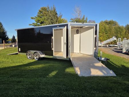 New 2027 CANADIAN MENNONITE BUILT 7'X23' ALL ALUMINUM SNOWMOBILE TRAILER
