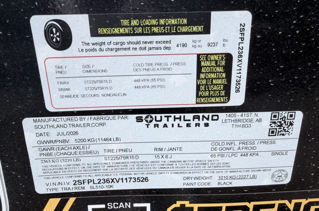 New 2027 Southland Trailers 5-10 Dump 5.2K Axles