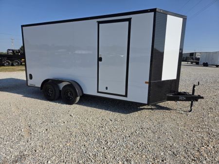 New 2027 Rock Solid 7X16 TANDEM 7K CARGO W/BLACKOUT TRIM .080 EXTERIOR 7' HEIGHT & RAMP DOOR