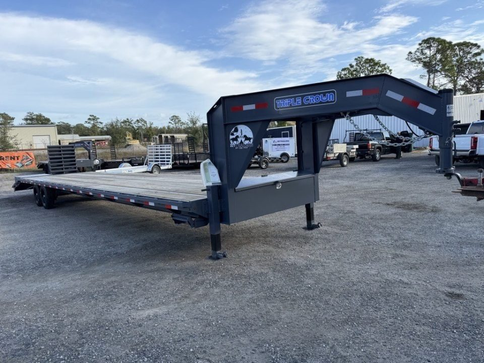 New 2026 Triple Crown Trailers 40' Equipment Trailer with Mega Ramps, 35ft + 5ft Dovetail Equipment Trailer