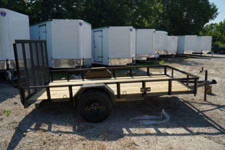 New 2027 MEB 77x12 Angle Frame Utility Trailer w/Gate
