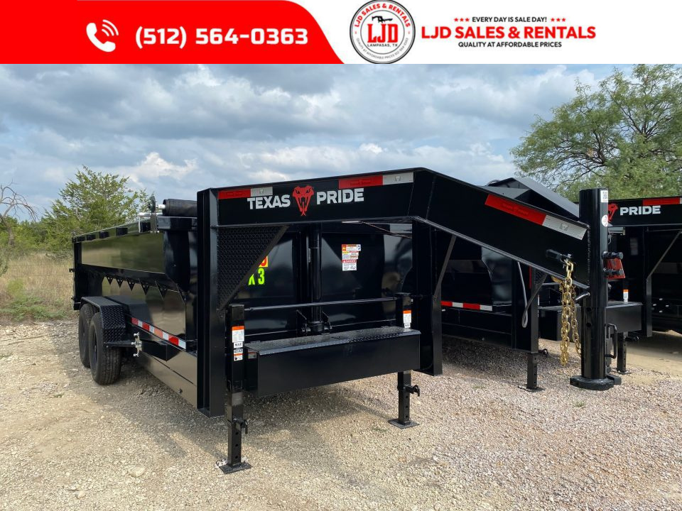 New 2027 Texas Pride - 16'x3' Dump Trailer- Tarp - 16K GVWR - Spreader - Ramps