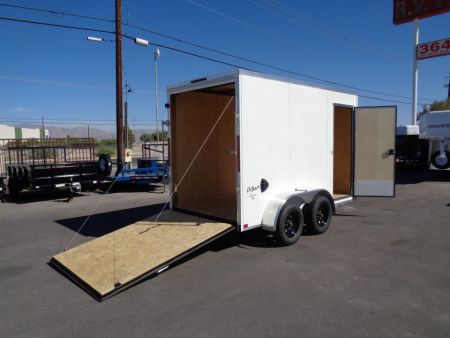 New 2027 Pace American - Out Back DLX - 6x12 V-Nose Tandem Axle 7k Cargo Trailer w/ Rear Ramp Door