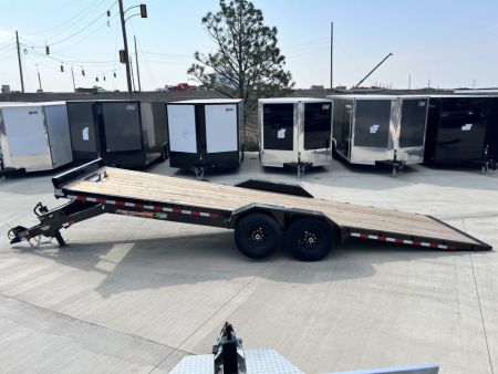 New NEW 2026 HEAVY DUTY H&H Speedloader 24’ POWER TILTbed flatbed Trailer 2-7000 lb axles =14K Drive Over Fenders