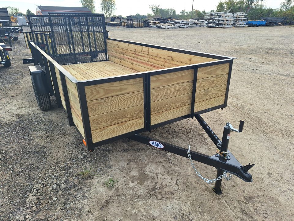 New 2027 AMO 76x14 High Woodside Utility Trailer W/ Led Lights & Spring Assist Gate