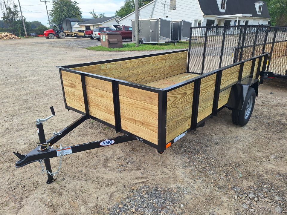 New 2027 AMO 76x14 High Woodside Utility Trailer W/ Led Lights & Spring Assist Gate