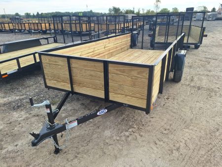 New 2027 AMO 76x14 High Woodside Utility Trailer W/ Led Lights & Spring Assist Gate