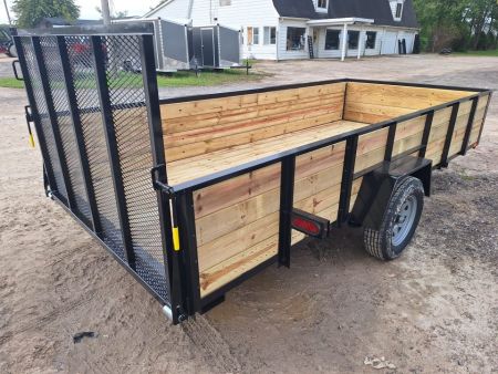 New 2027 AMO 76x14 High Woodside Utility Trailer W/ Led Lights & Spring Assist Gate