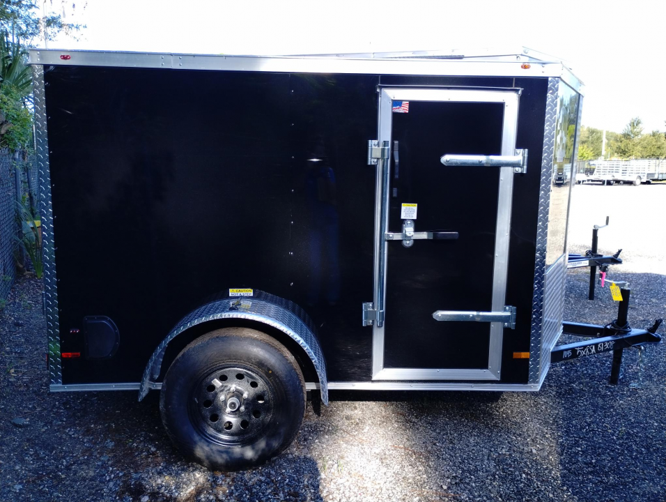 New 2026 Quality Cargo 5 x 8 Single Axle Black Enclosed Trailer