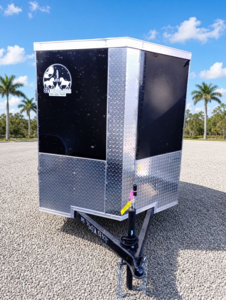 New 2026 Quality Cargo 5 x 8 Single Axle Black Enclosed Trailer
