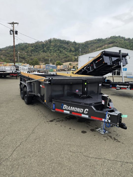 New SALE! 15500 GVWR DUMP TRAILER 2027 Diamond C LPT207 82X14 LOW PROFILE CARBON METALLIC