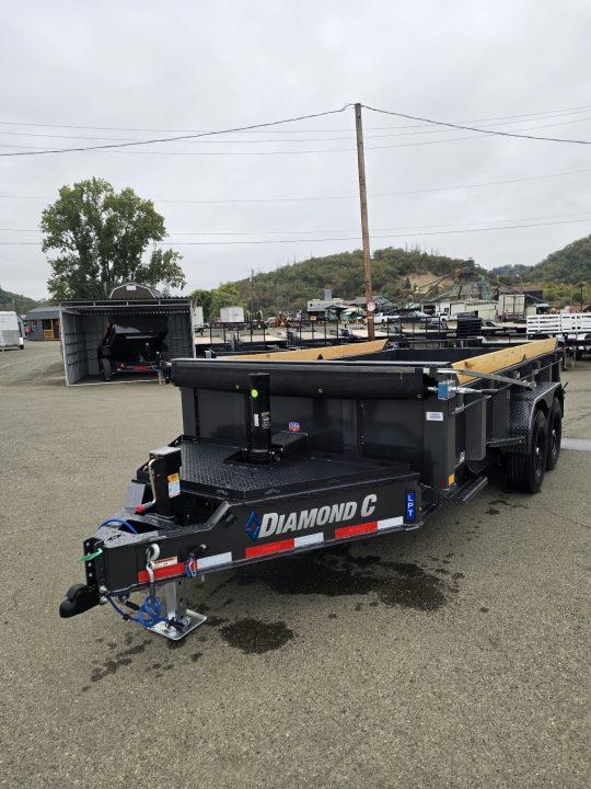 New SALE! 15500 GVWR DUMP TRAILER 2027 Diamond C LPT207 82X14 LOW PROFILE CARBON METALLIC