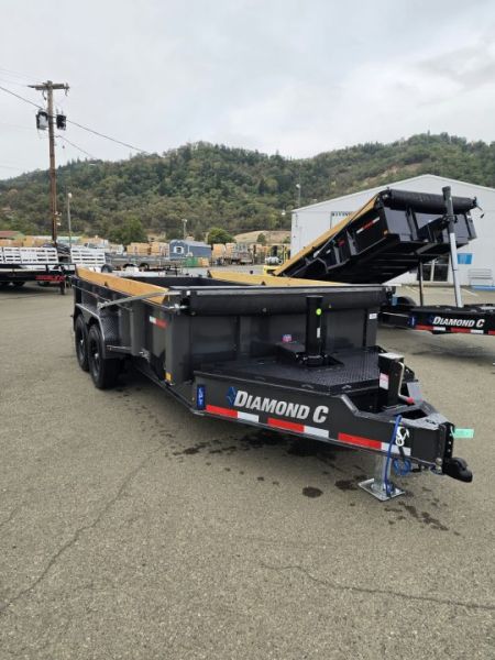 New SALE! 15500 GVWR DUMP TRAILER 2027 Diamond C LPT207 82X14 LOW PROFILE CARBON METALLIC