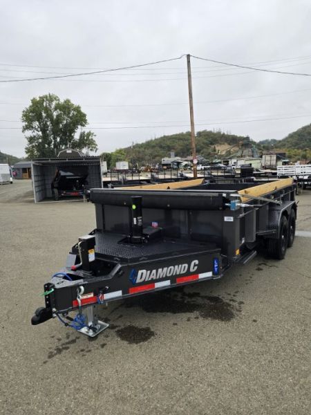 New SALE! 15500 GVWR DUMP TRAILER 2027 Diamond C LPT207 82X14 LOW PROFILE CARBON METALLIC