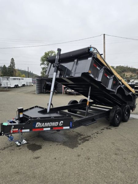 New SALE! 15500 GVWR DUMP TRAILER 2027 Diamond C LPT207 82X14 LOW PROFILE CARBON METALLIC
