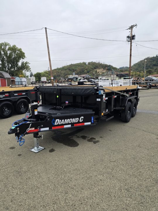 New SALE! 15500 GVWR DUMP TRAILER 2027 Diamond C LPT207 82X14 LOW PROFILE ONYX BLACK