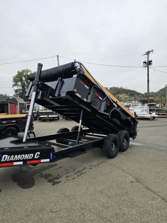 New SALE! 15500 GVWR DUMP TRAILER 2027 Diamond C LPT207 82X14 LOW PROFILE ONYX BLACK