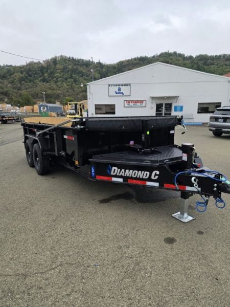New SALE! 15500 GVWR DUMP TRAILER 2027 Diamond C LPT207 82X14 LOW PROFILE ONYX BLACK
