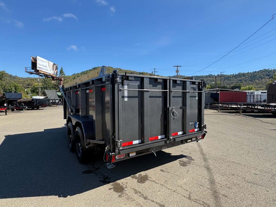 New SALE! 15500 GVWR 44" SIDES DUMP TRAILER 2027 Diamond C LPT207 82X14 LITHIUM BATTERY CARBON METALLIC GRAY