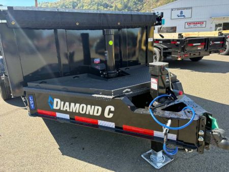 New SALE! 15500 GVWR DUMP TRAILER 32" SIDES LITHIUM UPGRADE 2027 Diamond C LPT207 82X14 LOW PROFILE ONYX BLACK