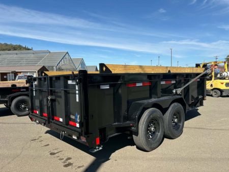 New SALE! 15500 GVWR DUMP TRAILER 32" SIDES LITHIUM UPGRADE 2027 Diamond C LPT207 82X14 LOW PROFILE ONYX BLACK