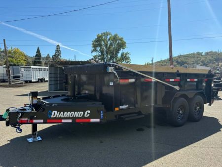 New SALE! 15500 GVWR DUMP TRAILER 32  SIDES LITHIUM UPGRADE 2027 Diamond C LPT207 82X14 LOW PROFILE ONYX BLACK